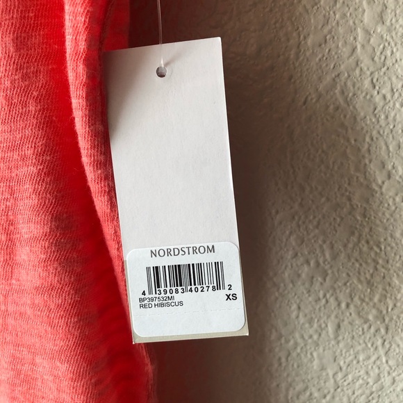 NWT Nordstrom BP Vintage Slub Tee in Red Hibiscus - Picture 3 of 8